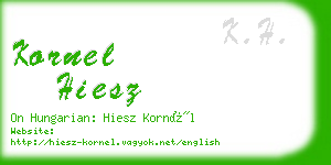 kornel hiesz business card